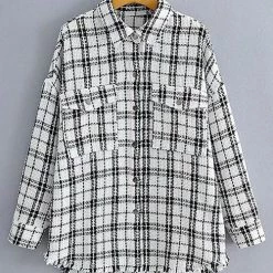 Levency Rhythm Of The Night Tweed Plaid Shacket