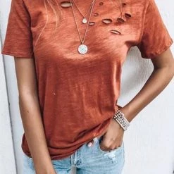 Levency Ripped Short Sleeve T Shirt New In