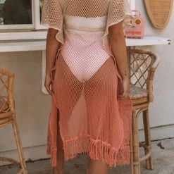 Levency New In Tassels Gradient Hollow Cardigan