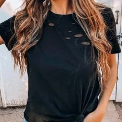 Levency Ripped Short Sleeve T Shirt New In