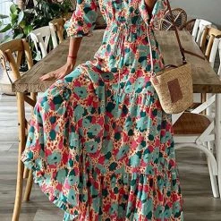 Levency Down The West Coast Bohemia Print Maxi Dress New In