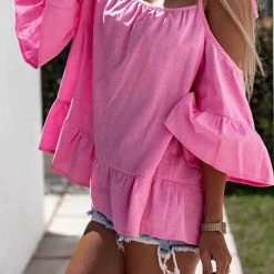 Levency Flares Seeve Off Shoulder Blouse