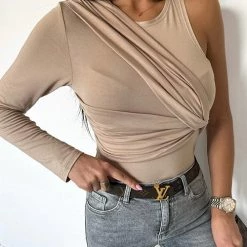 Levency Spirit Irregular Sleeves Twist Top New In