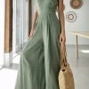 Levency One Shoulder Straps Wide Leg Jumpsuits New In