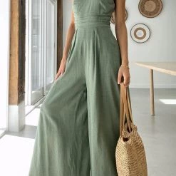 Levency One Shoulder Straps Wide Leg Jumpsuits New In