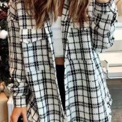 Levency Rhythm Of The Night Tweed Plaid Shacket