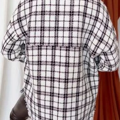 Levency Rhythm Of The Night Tweed Plaid Shacket