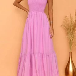 Levency Smocked Tiered Strap Maxi Dress