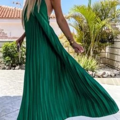 Levency Breeze Slip Pleated Maxi Dress