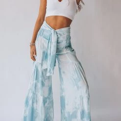Levency Print Belted Palazzo Pant