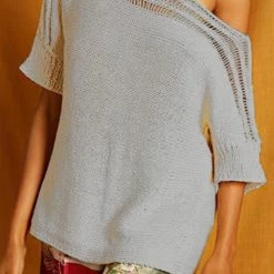 Levency New In Dew Shoulder Short Sleeve Sweater