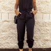 Levency Drawstring Waist Spaghetti Straps Jumpsuit New In