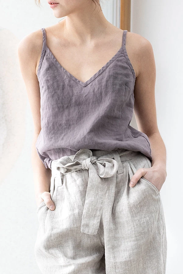 Levency New In Solid Linen Tank Top 4 Levency New In Solid Linen Tank Top
