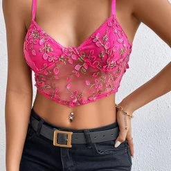 Levency The Gardenia Mesh Embroidery Bustier