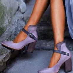 Levency Chunky Heel Buckle Pumps