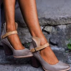 Levency Chunky Heel Buckle Pumps 8 Levency Chunky Heel Buckle Pumps