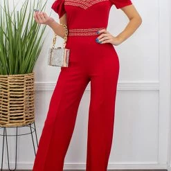 Levency Puff Sleeve Off The Shoulder Solid Jumpsuit New In