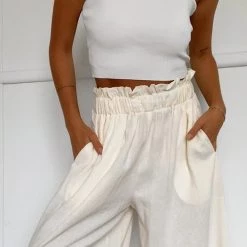 Levency Elasticised Paper Bag Style Pants New In