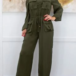 Levency New In Drawstring Waist Off Shoulder Jumpsuit