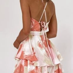 Levency New In Print Trim Halter Neck Backless Romper