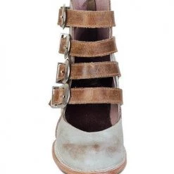 Levency Strap Bandage Chunky Heel Oxford Boots New In