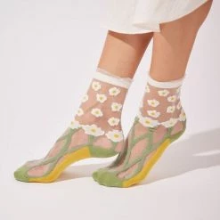 Levency Eden Sheer Crew Sock New In