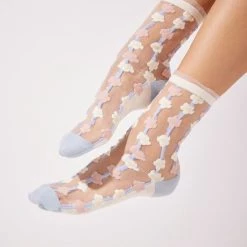 Levency Eden Sheer Crew Sock New In