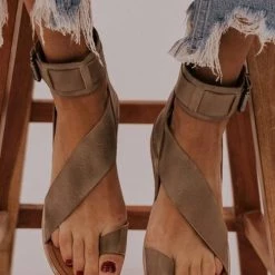 Levency Ankle Strap Flat Sandals New In