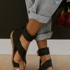 Levency Ankle Strap Flat Sandals New In