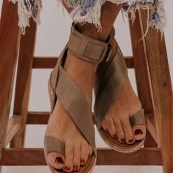 Levency Ankle Strap Flat Sandals New In