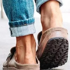 Levency Closed Toe Slip On Slingbacks Nubuck Flat Sandals