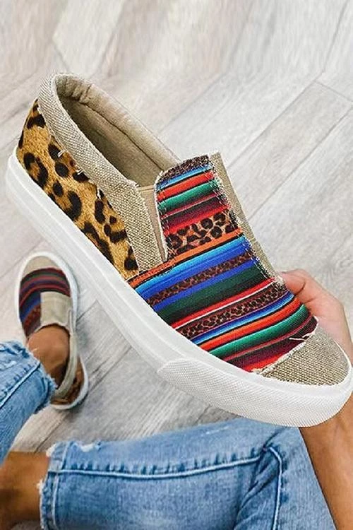 Levency Snake Leopard Mixed Print Slip-on Canvas New In 3 Levency Snake Leopard Mixed Print Slip-on Canvas New In