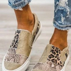Levency Snake Leopard Mixed Print Slip-on Canvas New In 13 Levency Snake Leopard Mixed Print Slip-on Canvas New In