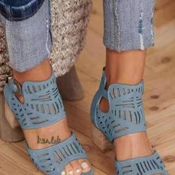 Levency New In Ankle Strap Chunky Low Heel Sandals