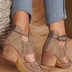 Levency New In Ankle Strap Chunky Low Heel Sandals
