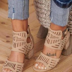 Levency New In Ankle Strap Chunky Low Heel Sandals