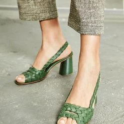 Levency Interweave Peep Toe Ankle Strap High Chunky Sandals