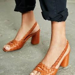 Levency Interweave Peep Toe Ankle Strap High Chunky Sandals