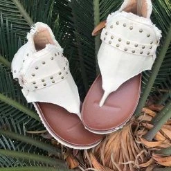 Levency New In Buckle Flip-Flops Canvas Flat Heel Sandals