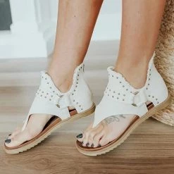 Levency New In Buckle Flip-Flops Canvas Flat Heel Sandals