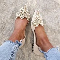 Levency New In Prarl Hollow Flat Pumps