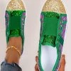 Levency Green & Gold Glitter Sneaker