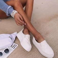 Levency Quilted Flat Slip On Sneaker New In