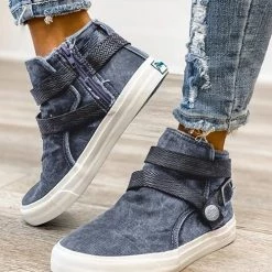 Levency New In Plaid Buckle Zipper Flat Boots