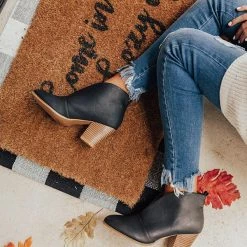 Levency New In V Cut Out Slip On Ankle Boots