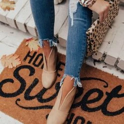 Levency New In V Cut Out Slip On Ankle Boots