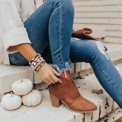 Levency New In V Cut Out Slip On Ankle Boots