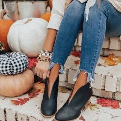 Levency New In V Cut Out Slip On Ankle Boots