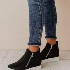 Levency Side Zipper Wedge Sneaker New In