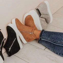 Levency Side Zipper Wedge Sneaker New In